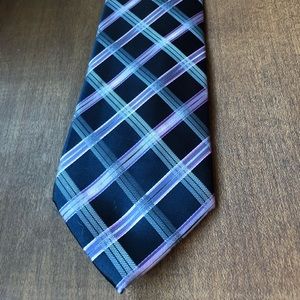 Black and purple Gingham Stafford tie